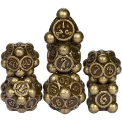 Metal Poly Ball Barrel Plated Bronze (7) Terningsett