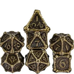Metal Poly Dragon Bones Barrel Bronze (7) Terningsett