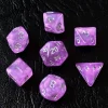 Moonstone Mini Poly Violet /White (7) Terningsett