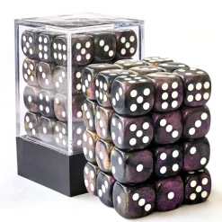 Moonstone 12mm D6 Black, Purple /White (36)