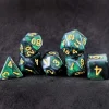 Moonstone Poly Emerald /Gold (7)