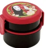 No Face Dark Red Two Layer Round Shape Lunch Box