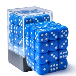 Opaque 12mm D6 Blue /White (36)