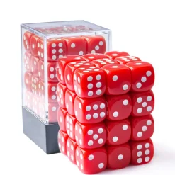 Opaque 12mm D6 Red /White (36)