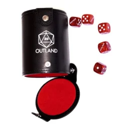 Outland Terningbeger m/ Terningsett Gemini 16mm D6 Red /White (5)