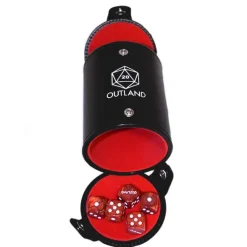 Outland Terningbeger m/ Terningsett Gemini 16mm D6 Red /White (5)