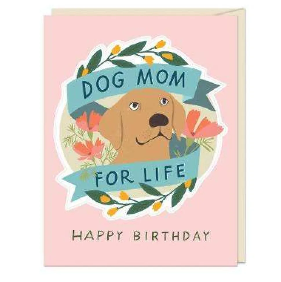 6-Pack Em & Friends Dog Mom for Life - Birthday Sticker Cards