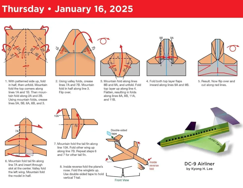 Paper Airplane 2025 Fold-A-Day Calendar