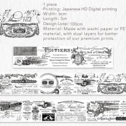 Parisian Écriture Wide Washi Tape