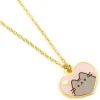 Pink and Gold Heart Necklace