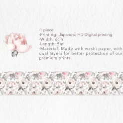 Pink Camellia Wide Washi Tape
