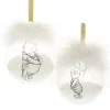 Pooh and Piglet Feather Baubles Set of 2