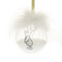 Pooh and Piglet Feather Baubles Set of 2