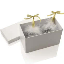 Pooh and Piglet Feather Baubles Set of 2