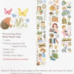 Pre-cut Cozy Hour Wide Washi Tape