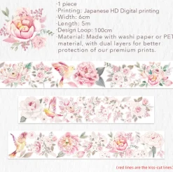 Pre-cut Pink Velvet Wide Washi Tape