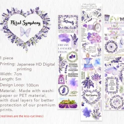 Pre-cut Purple Muse Wide Washi Tape