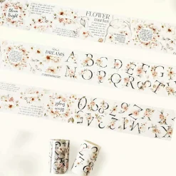 Pre-cut Rosé Scripts Wide Washi Tape