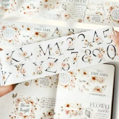 Pre-cut Rosé Scripts Wide Washi Tape