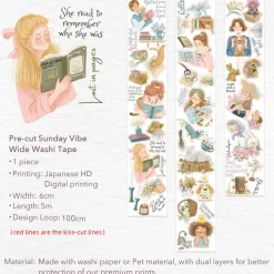 Pre-cut Sunday Vibe Wide Washi Tape
