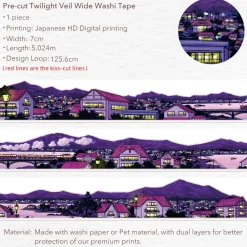 Pre-cut Twilight Veil Washi Tape Set