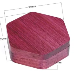 Purple Heart Hexagon Wooden Dice Box Terningboks