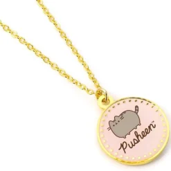 Pusheen Pink Enamel Disc Necklace