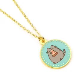 Pusheen with Pizza Gold Necklace