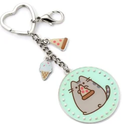 Pusheen with Pizza Keyring with Mini Charms