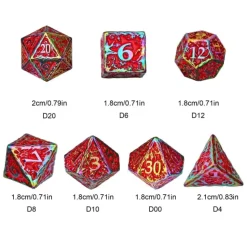 Rainbow Metal Poly Pattern Druid Red /Gold (7)