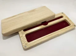 Rectangular Dice Box Variant 1 Ash and Burgundy Felt