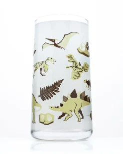Retro Paleontology Drinking Glass