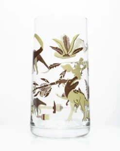 Retro Paleontology Drinking Glass