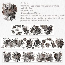 Rose Noir Wide PET Tape (GILDED)