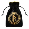 Runic Black & Golden Velour Dice Bag Terningpose