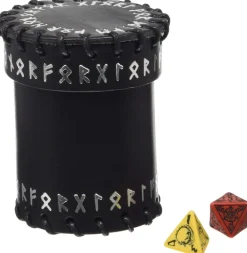 Runic Black Leather Dice Cup Terningbeger