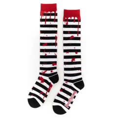 Sanguine Stripes Blood Spatter Knee High Socks (36-46)