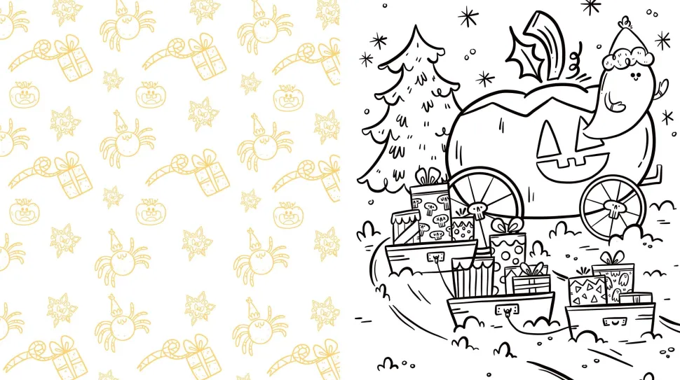 Season's Creepings Coloring: Color 60 Spooky & Cute Creatures with a Holiday Twist