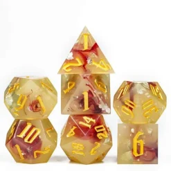 Sharp Edge Resin Poly Blood /Gold (7) Terningsett