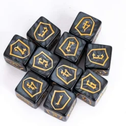 Shield Pattern 16mm D6 Black /Gold (12)