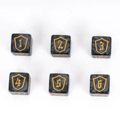 Shield Pattern 16mm D6 Black /Gold (12)