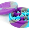 Silicone Round Dice Case Purple, Grey, Light Blue