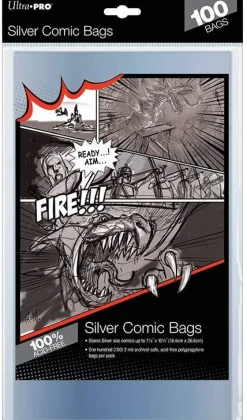 Silver Age Size Comic Bags 100 Ct Pack