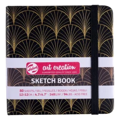 Skissebok m/strikk Art Deco 12x12cm