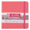 Skissebok m/strikk 140g 12x12cm Korallrø