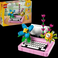 Skrivemaskin med blomster (31169)