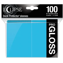 Standard Size Sky Blue PRO-Gloss Eclipse Sleeves (100) Kortlommer