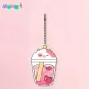 Strawberry Milk Tea Cow Keychain