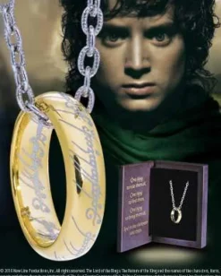 The One Ring Sterling Silver Gold Plated Replica w/Chain