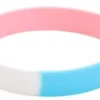 Transgender Flag Colours Silicone Bracelet